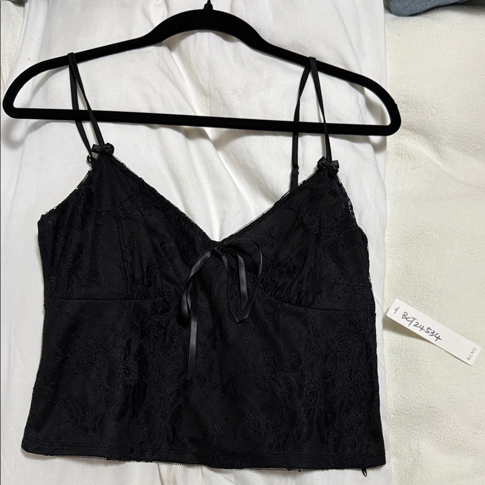 Black Lace Camisole Top